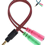 Adaptador de audio y micrófono con conector 3.5
