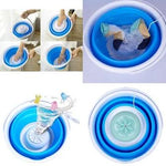 Mini lavadora portátil y plegable, capaz de esterilizar la ropa.
