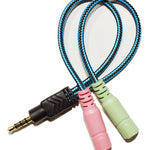 Adaptador de audio y micrófono con conector 3.5
