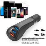 Cargador carga rapida para vehiculos, 3 puertos de carga USB
