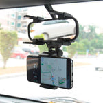 Soporte universal de teléfono para espejo retrovisor.