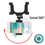 Soporte universal de teléfono para espejo retrovisor.
