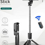Selfie Stick y tripode con control bluetooth para tomar fotos