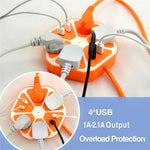 Regleta con interruptores y puertos USB