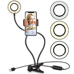 Soporte para celulares con aro de luz led flexible de mesa