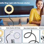 Soporte para celulares con aro de luz led flexible de mesa