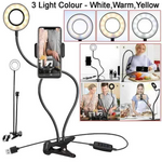 Soporte para celulares con aro de luz led flexible de mesa