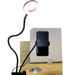 Soporte para celulares con aro de luz led flexible de mesa