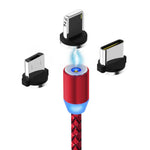 Cable magnetico USB 3 en 1 (Micro USB, Tipo C y Lightning)