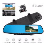 Espejo retrovisor universal con 2 camaras trasera y delantera 1080